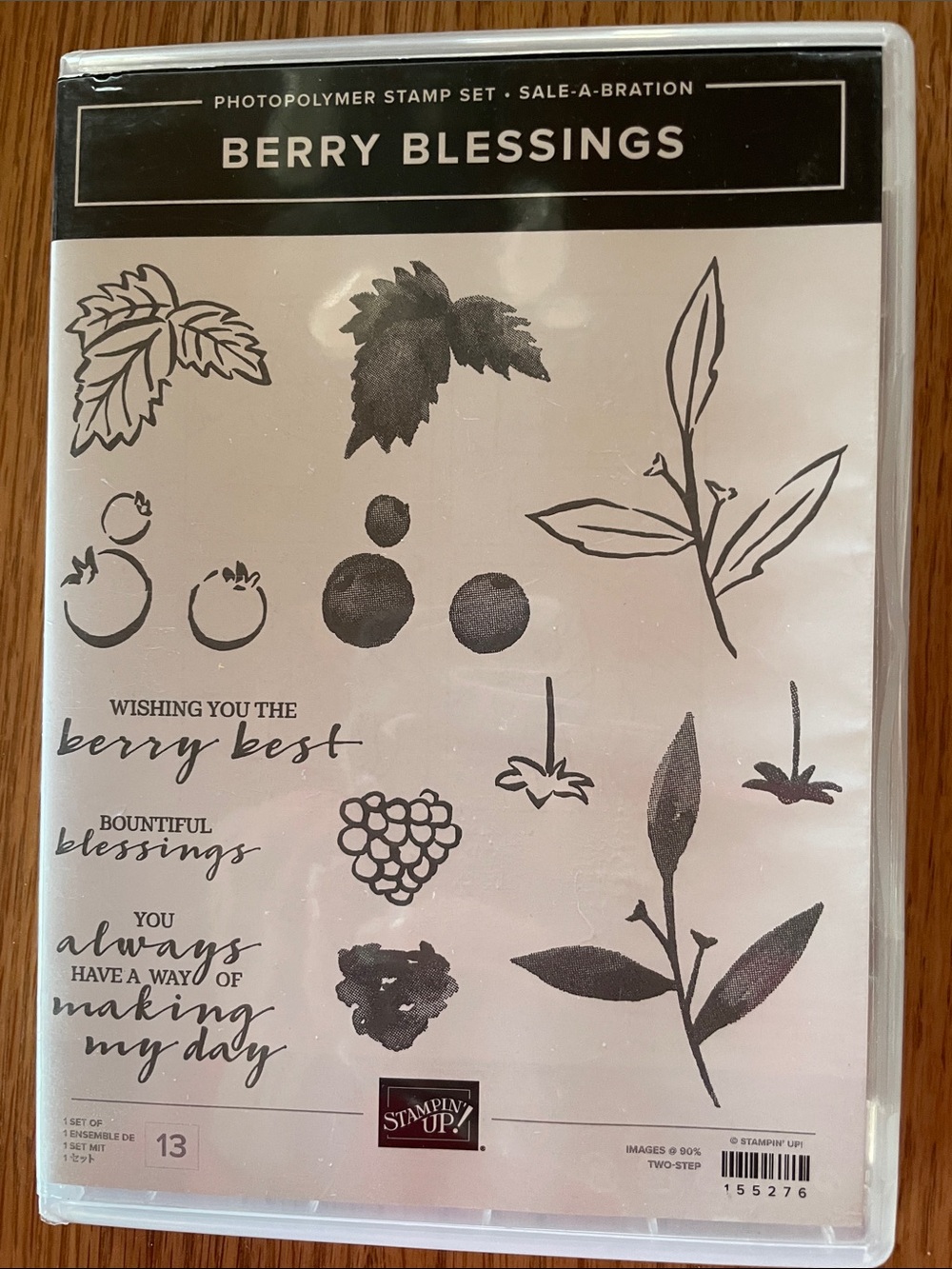 Stampin' Up! Berry Blessings Photopolymer Stamp Set - Black and White